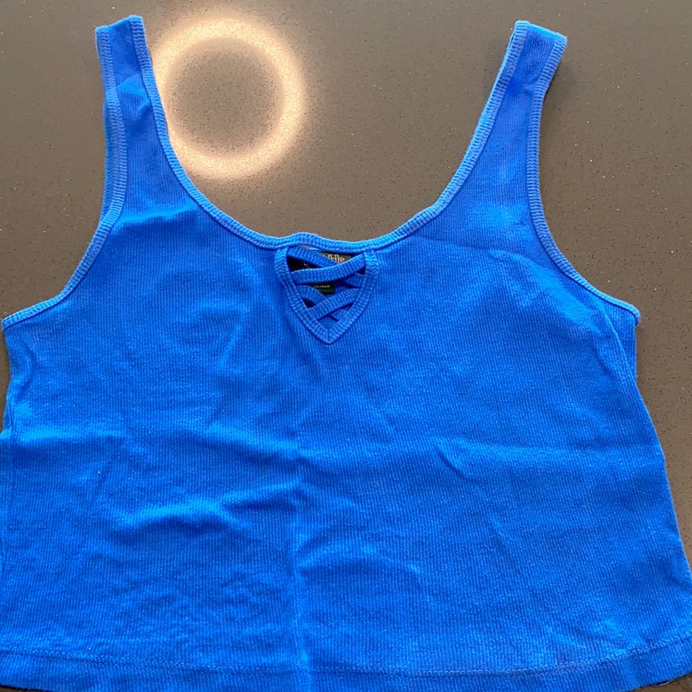 Blue crop top
